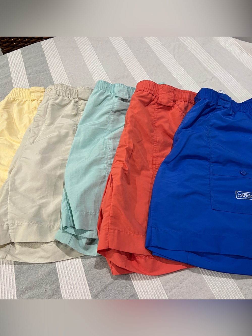 AFTCO Men's Quick-Dry Shorts - Yellow, Beige, Mint, Coral, Blue